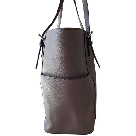 Michael Kors Women's Grey Jet Set Travel Meduim Handbag Zip Up Open Top Tote - Picture 4 of 9